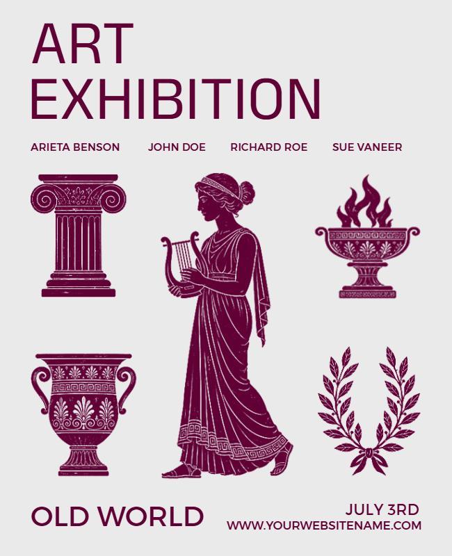 Historical Art Exhibition Announcement Poster Template