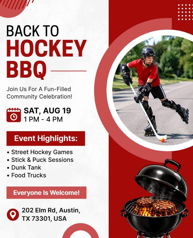 Hockey BBQ Event Flyer Template
