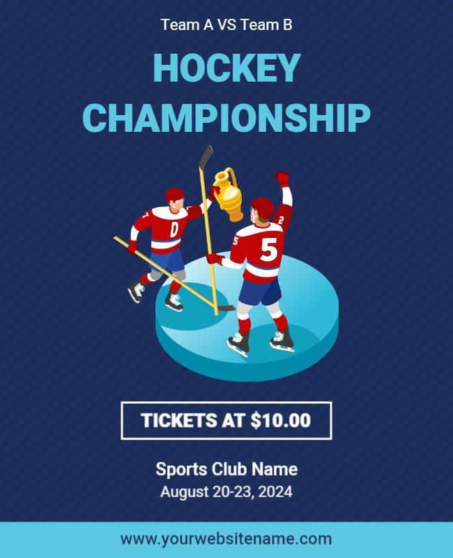 Hockey Championship Game Event Flyer Template