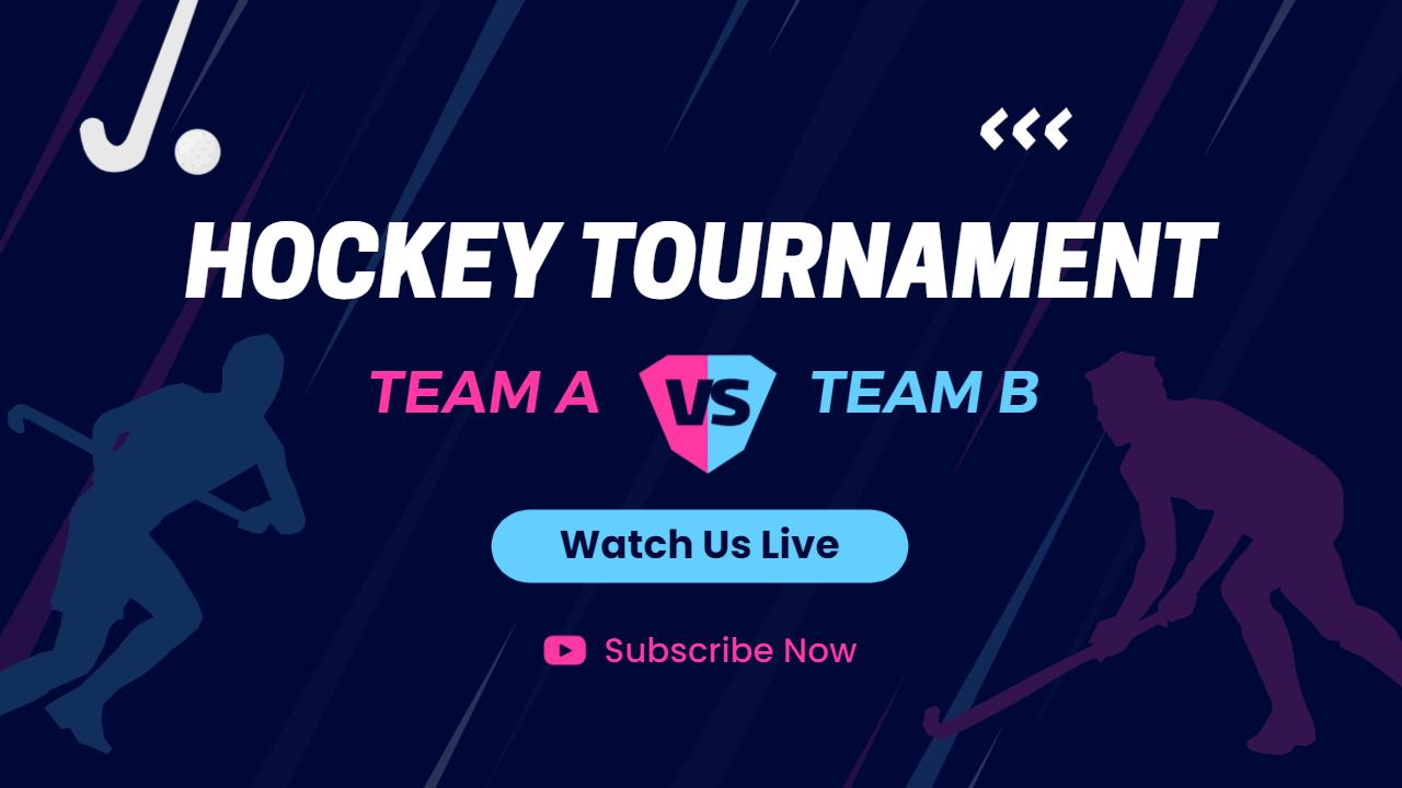 Hockey Tournament Team A vs Team B Sports YouTube Thumbnail Template