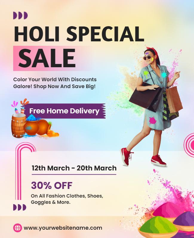 Holi Festival Special Sale Flyer Template