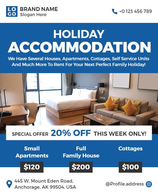 Holiday Accommodation Special Offer Flyer Template