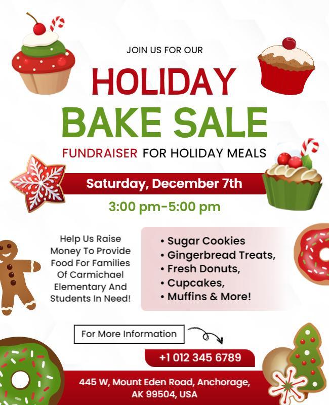 Holiday Bake Sale Fundraiser Flyer Template