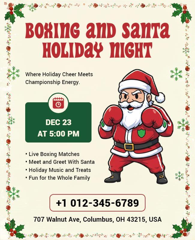 Holiday Boxing and Santa Event Flyer Template