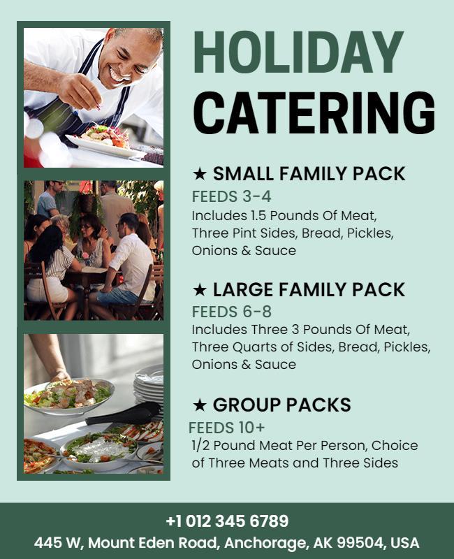 Holiday Catering Services Promotion Flyer Template