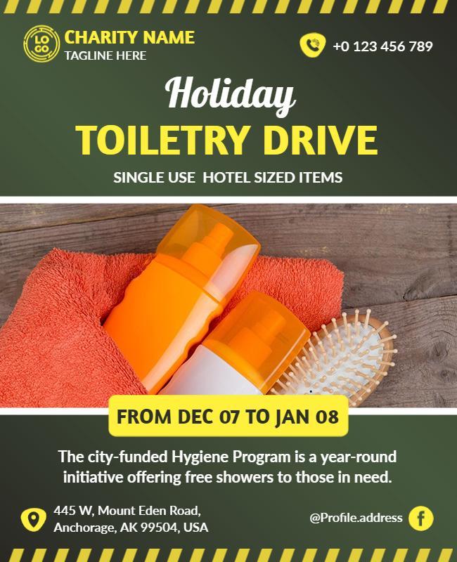 Holiday Charity Toiletry Drive Flyer Template