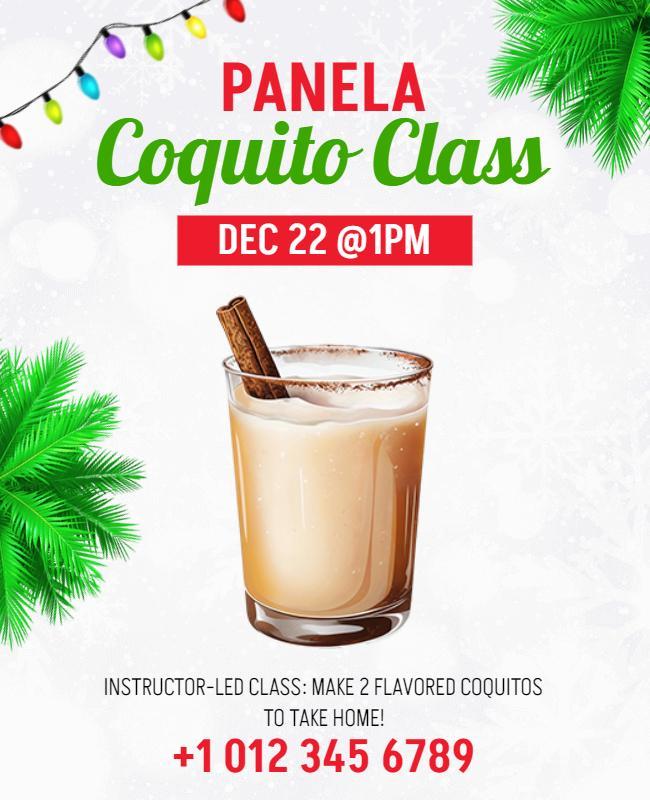 Holiday Coquito Making Class Flyer Template