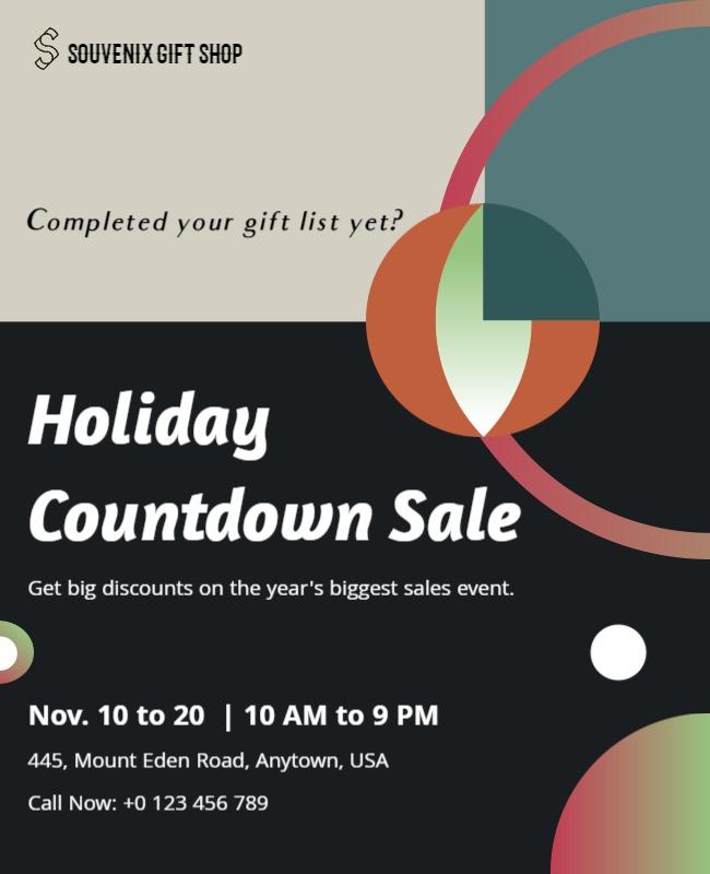 Holiday Countdown Sale Event Flyer Template