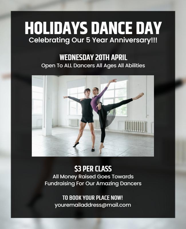 Holiday Dance Day Celebration Flyer Template