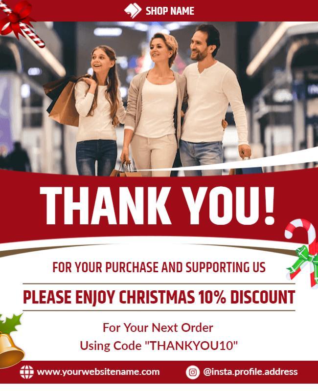 Holiday Discount Thank You Flyer Template