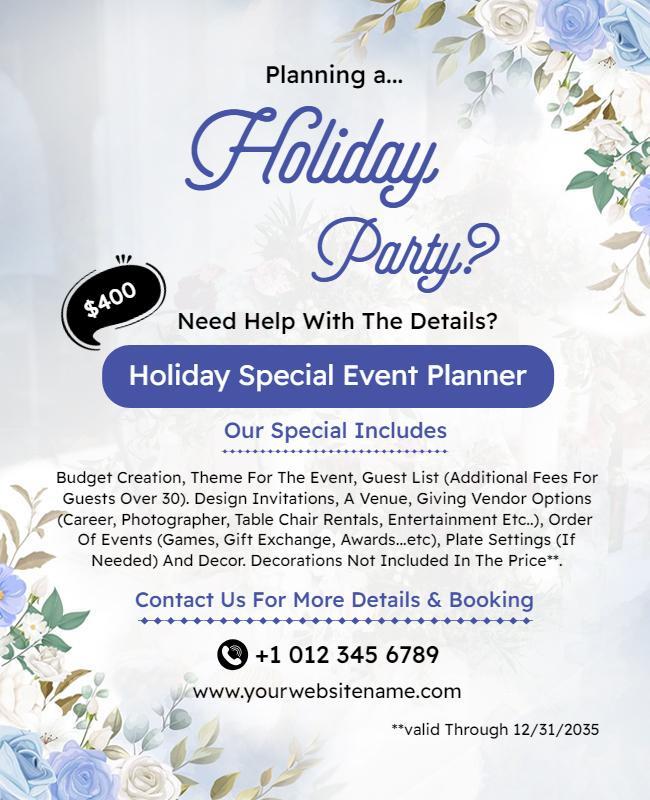 Holiday Event Planning Service Flyer Template