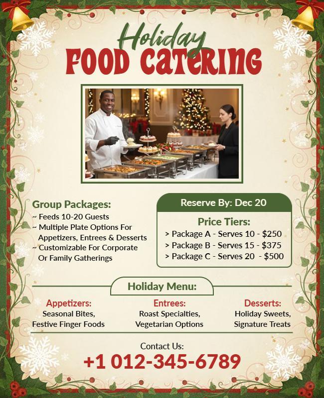 Holiday Food Catering Services Promotional Flyer Template