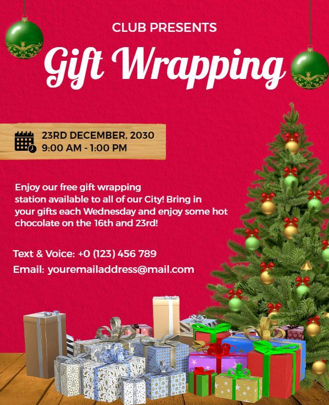 Holiday Gift Wrapping Event Flyer Template