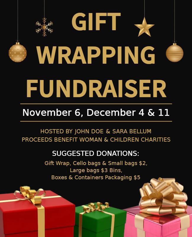 Holiday Gift Wrapping Fundraiser Flyer Template