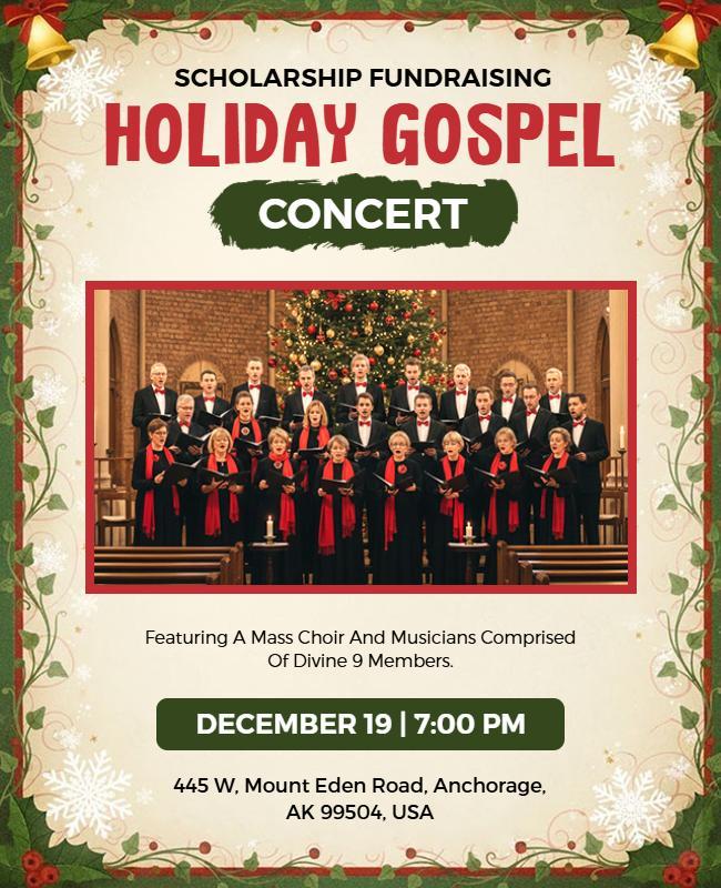 Holiday Gospel Concert Fundraising Flyer Template