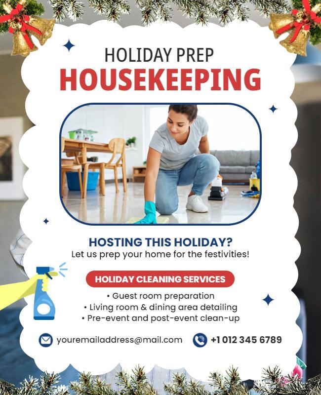 Holiday Home Cleaning Service Flyer Template