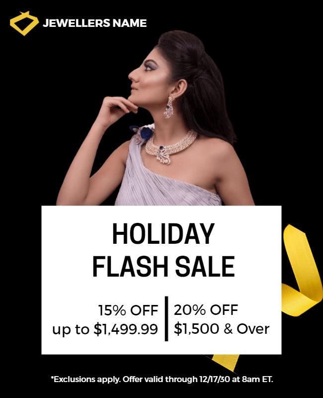 Holiday Jewelry Flash Sale Flyer Template