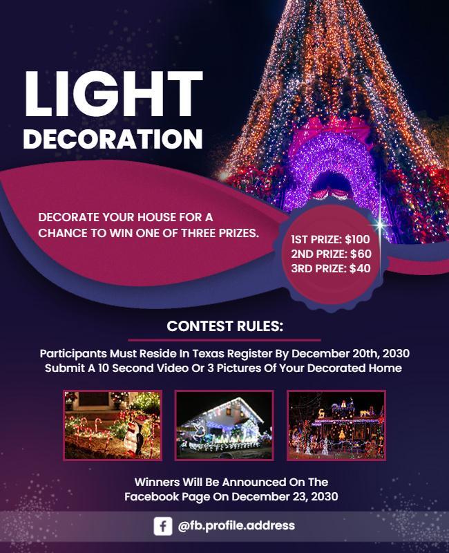 Vibrant Festival Light Decoration Contest Flyer Template