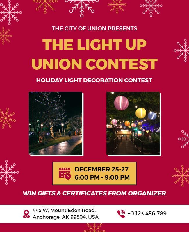 Holiday Light Decoration Contest Flyer Template