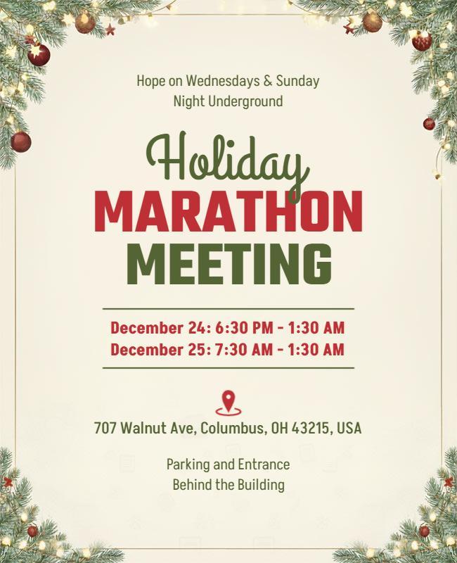 Holiday Marathon Meeting Event Flyer Template