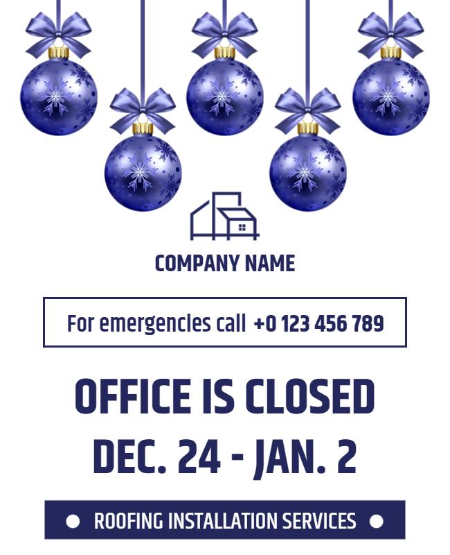 Holiday Office Closure Announcement Flyer Template