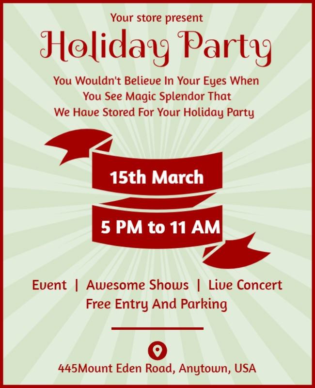 Holiday Party Event Flyer Template