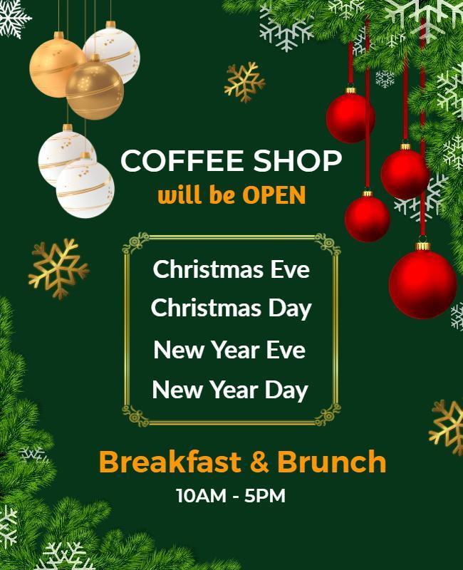 Holiday Season Coffee Shop Flyer Template