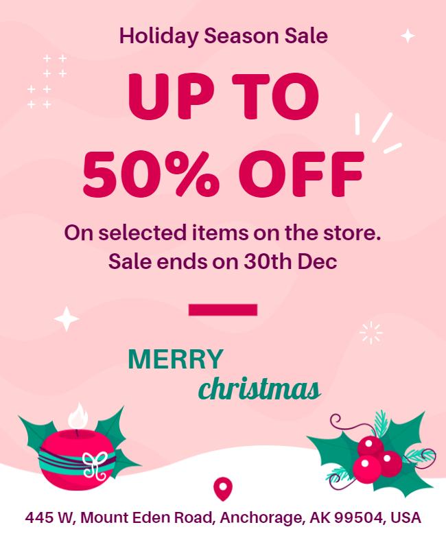 Holiday Season Sale Christmas Discount Flyer Template