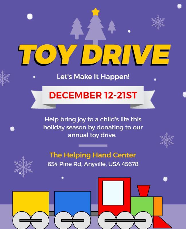 Holiday Season Toy Drive Charity Flyer Template