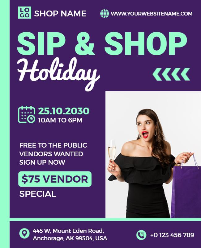 Holiday Shopping Event with Vendors Flyer Template