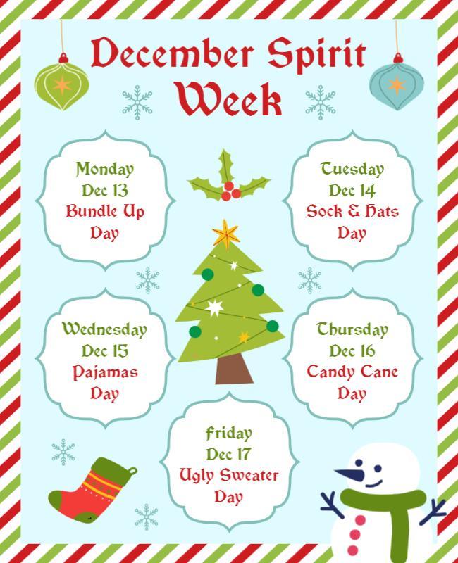 Holiday Spirit Week Celebration Flyer Template