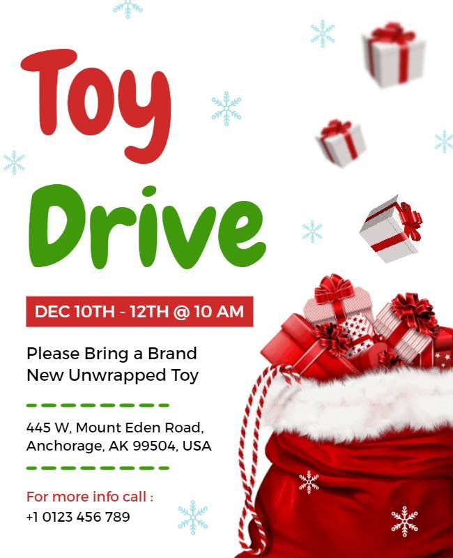 Holiday Toy Donation Drive Flyer Template