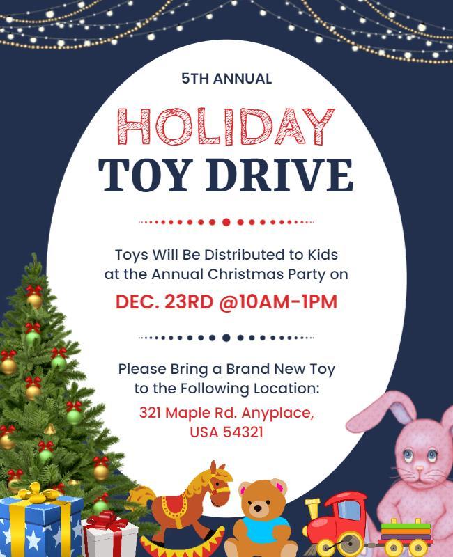 Holiday Toy Drive Christmas Event Flyer Template