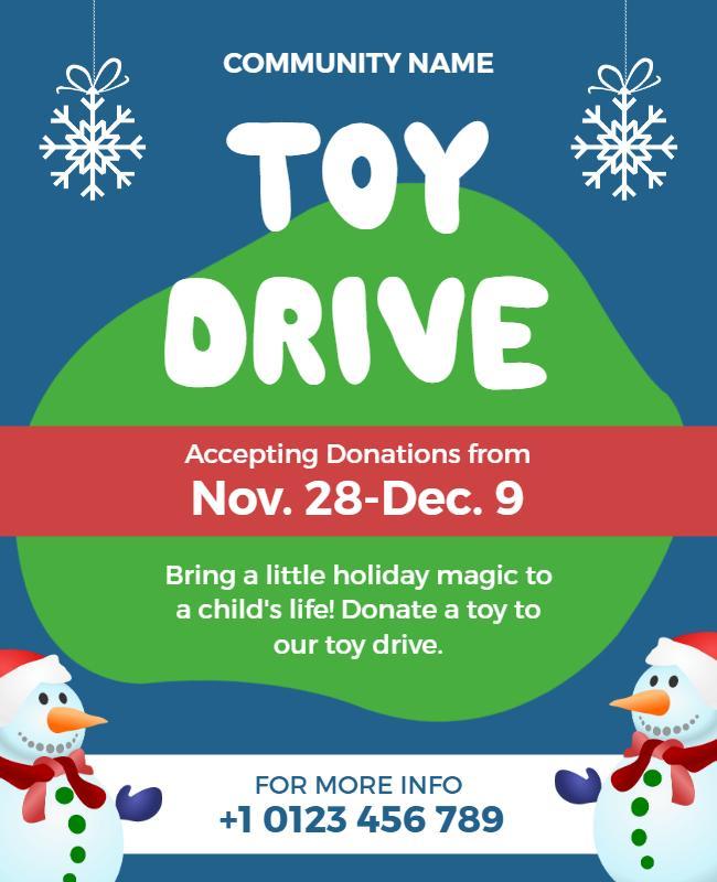 Holiday Toy Drive Donation Flyer Template