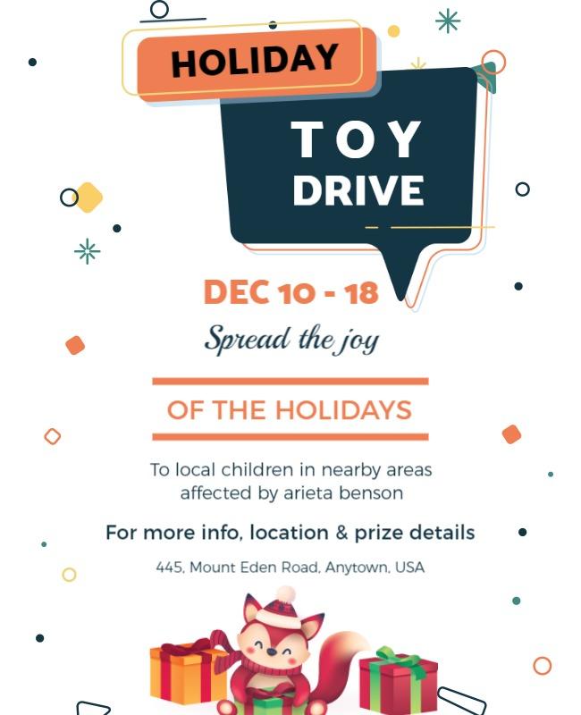 Holiday Toy Drive Event Flyer Template