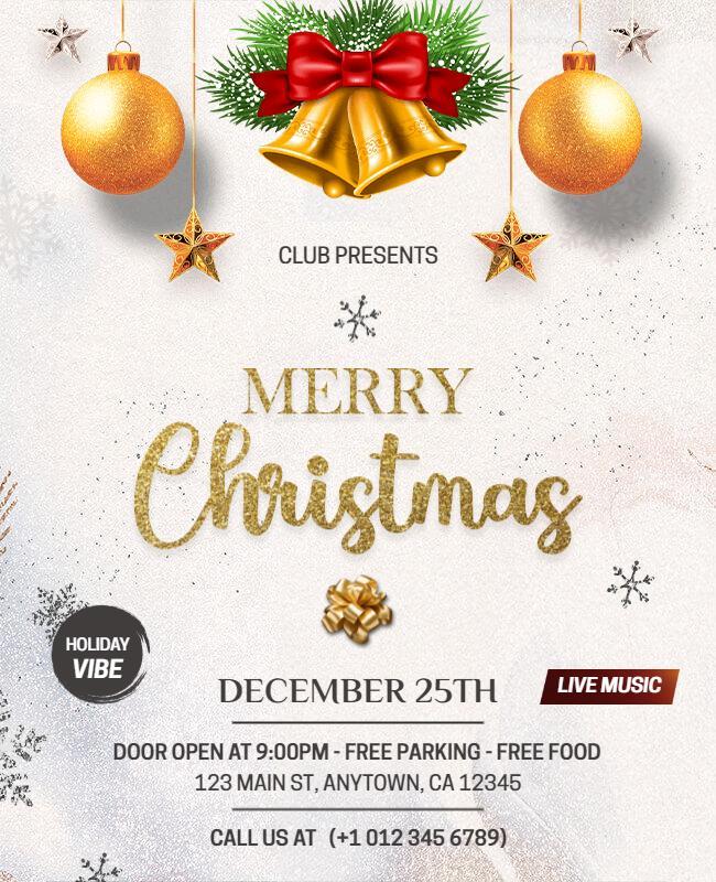 Holiday Vibe Christmas Party Flyer Template