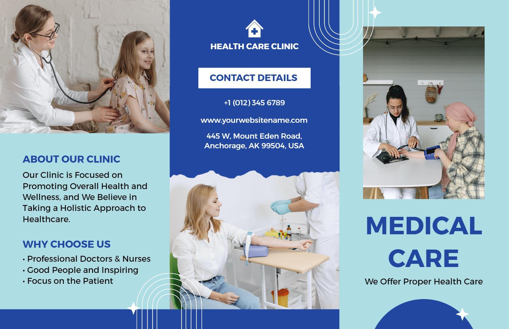 Holistic Health Care Clinic Services and Treatment Brochure Template