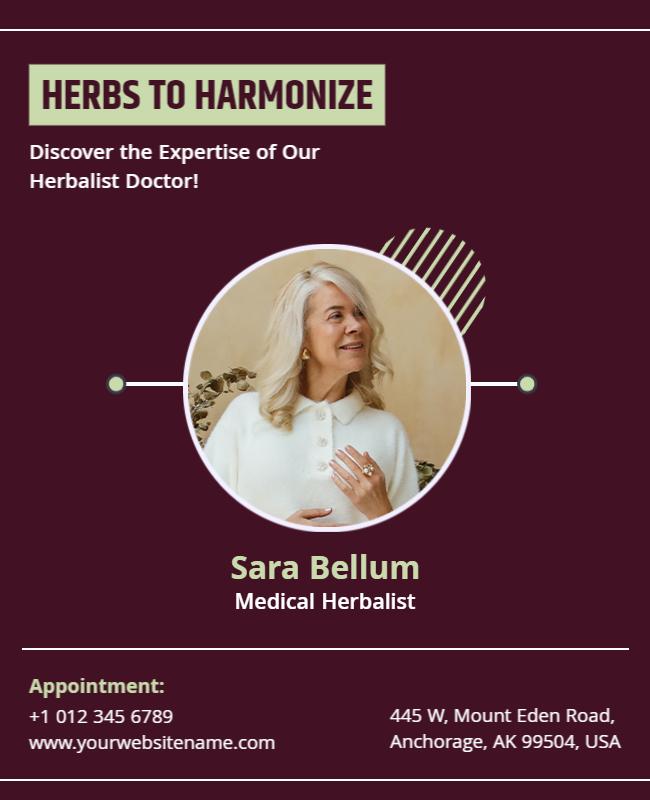 Holistic Herbal Medicine Expertise Promotion Poster Template