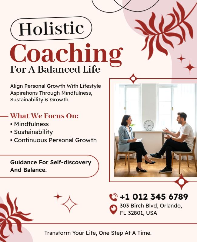 Holistic Lifestyle Coaching Session Flyer Template