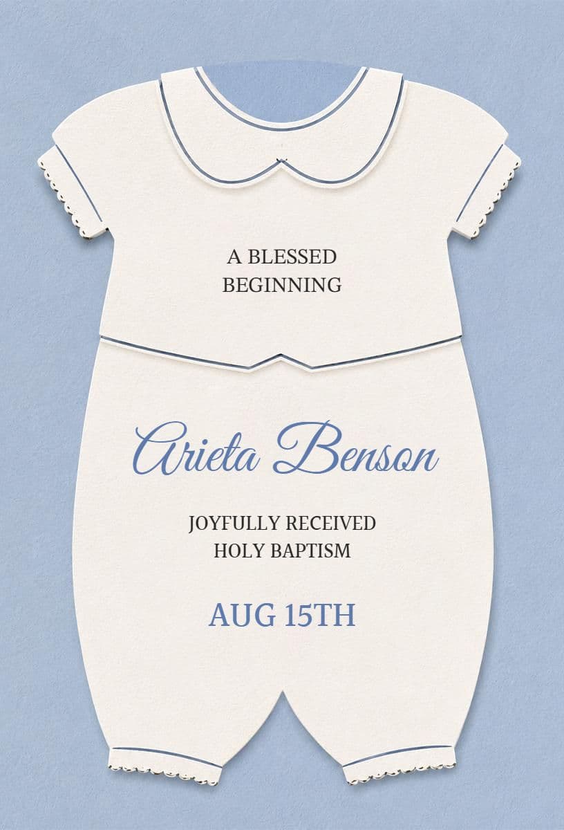 Holy Baptism Ceremony Announcement Template