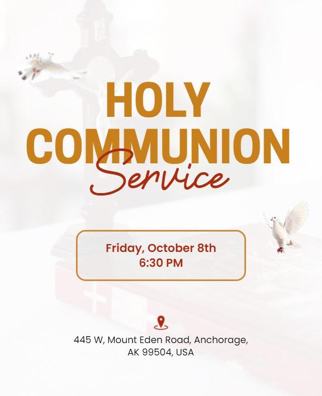 Holy Communion Church Service Flyer Template