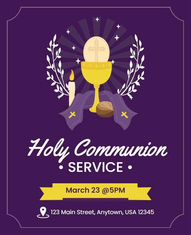 Holy Communion Service Invitation Flyer Template