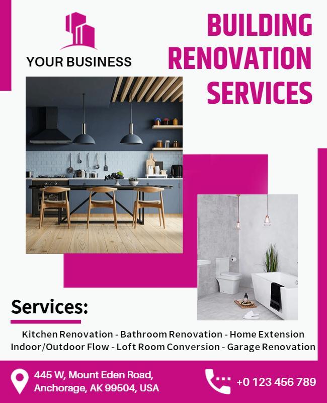 Home and Building Renovation Services Flyer Template