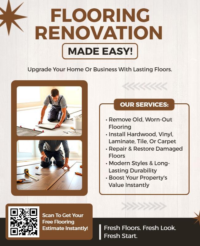 Home and Business Flooring Renovation Service Flyer Template