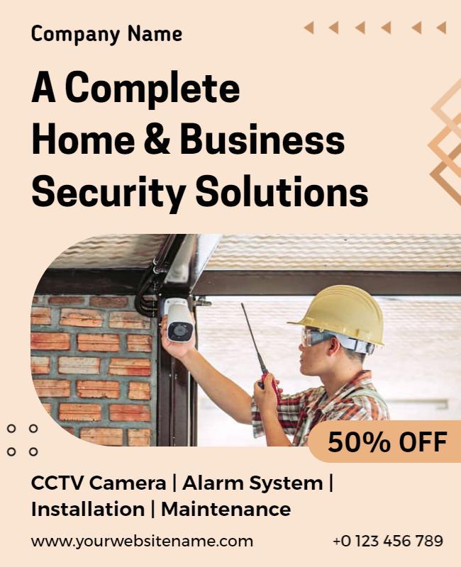 Home and Business Security Solutions Flyer Template