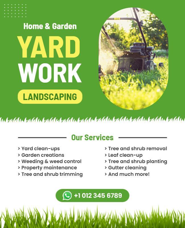 Home and Garden Yard Work Services Flyer Template