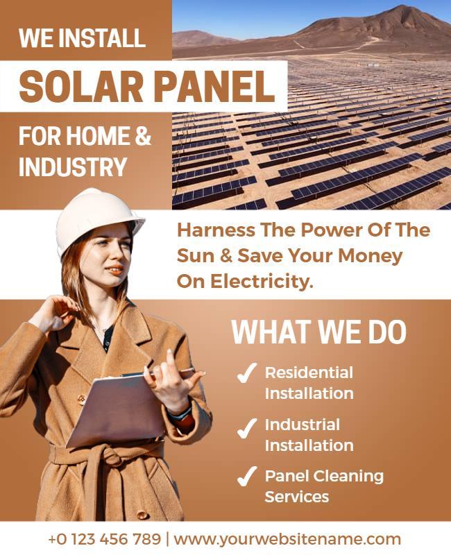 Home and Industry Solar Plan Flyer Template