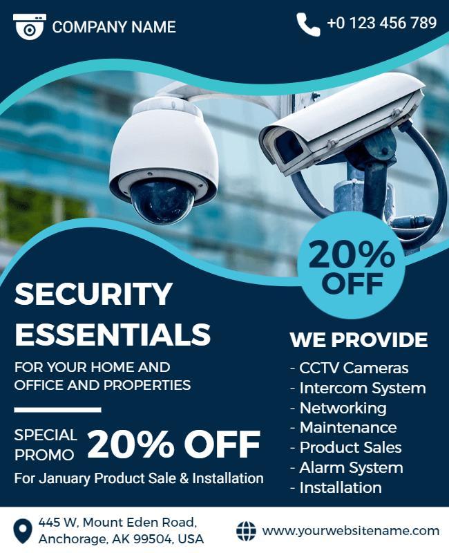 Home and Office Security Essentials Flyer Template