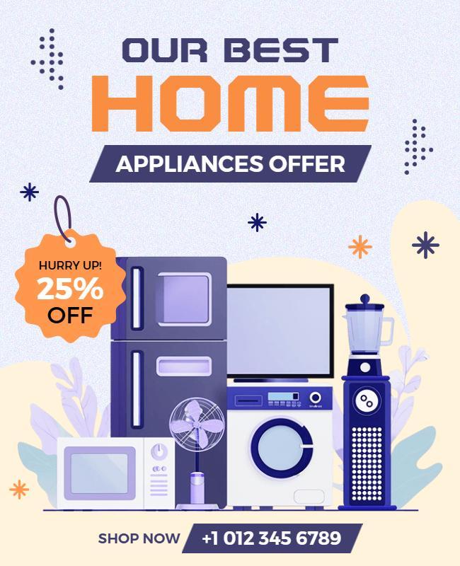 Home Appliances Discount Offer Flyer Template