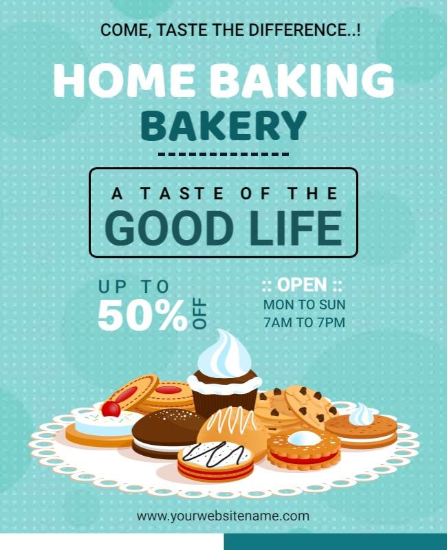 Home Baking Bakery Promotional Flyer Template